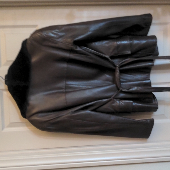 Women's Positano Pellet Brown Jacket with Faux Fur Collar Small - Picture 4 of 5